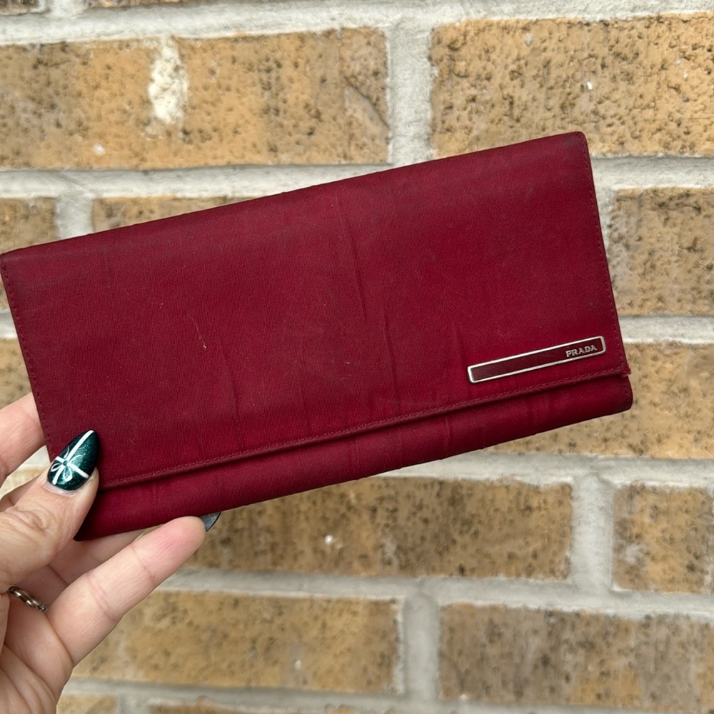 Prada Nylon Red Wallet